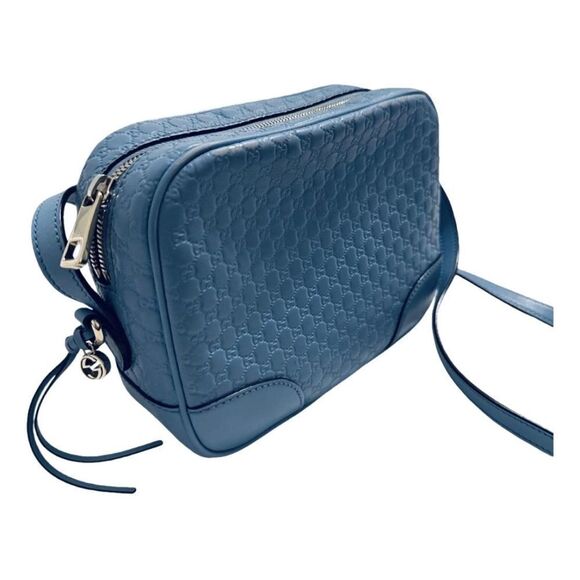 Gucci Micro GG Monogram Blue Leather Crossbody Bag - Picture 5 of 14